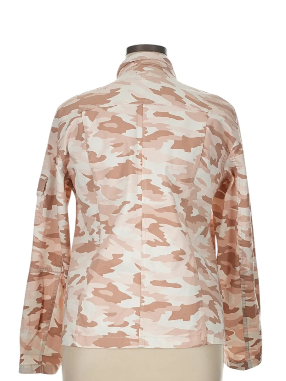 Neutral Light Desert Camouflage Safari Cargo Pockets Utility Light Jacket Sz S